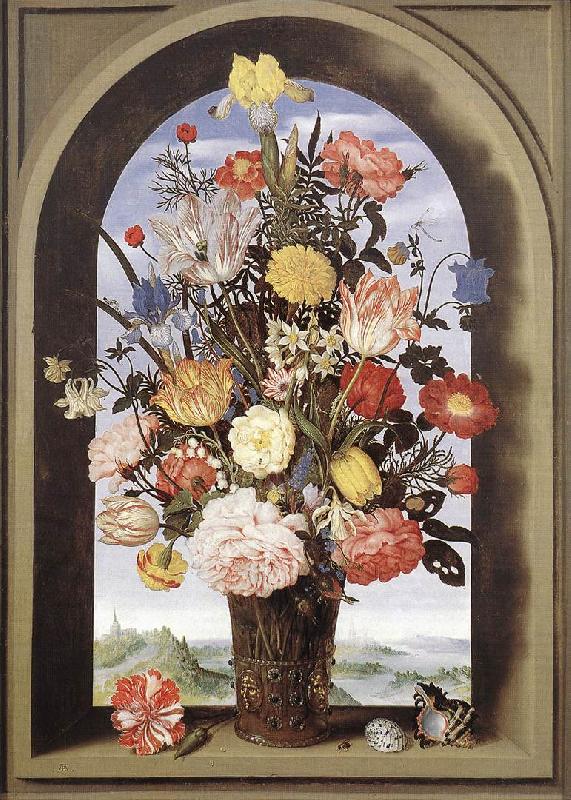 BOSSCHAERT, Ambrosius the Elder Bouquet in an Arched Window  yuyt